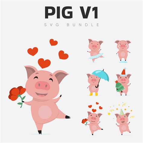 Pig Svg Farm Animals Svg Farmhouse Svg Layered Svg Cut Files