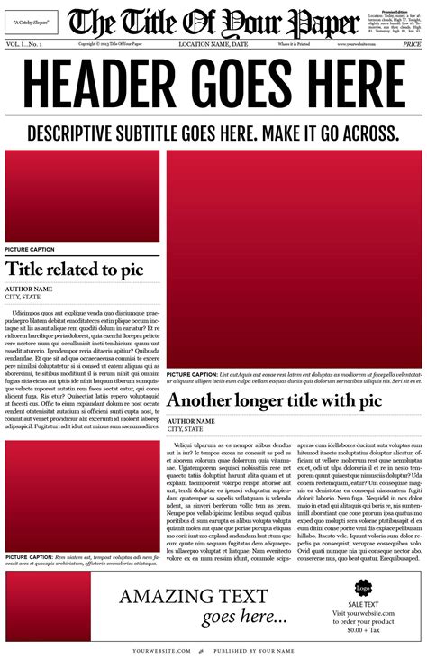 Old Style Newspaper Template Newspaper Template Newspaper Template