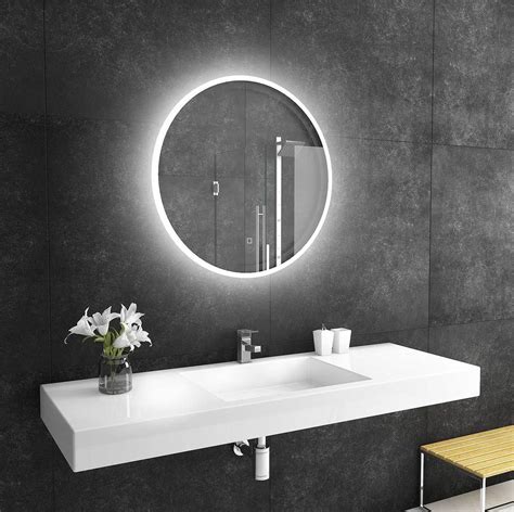 Reflection 32 In X 32 In Dimmable Round Backlit Led Mirror Round