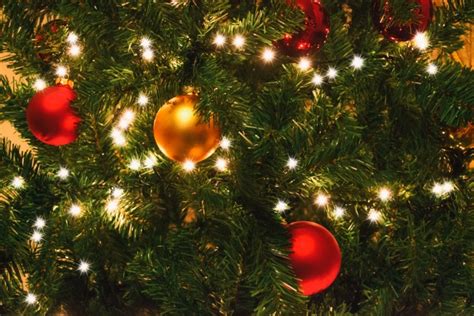 Christmas Tree Lights Detail Free Stock Photo Public
