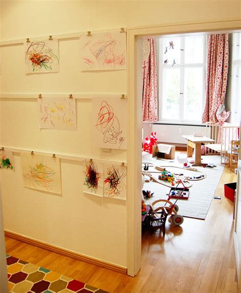 An Easier Way to Hang Artwork | Displaying kids artwork, Hanging kids
