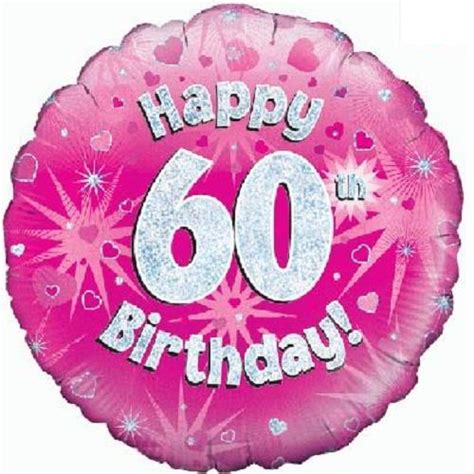 Happy 60th Birthday Pink 18 Foil Helium Balloon Buy Online