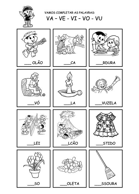 Palavras Com Vu Alfabetização