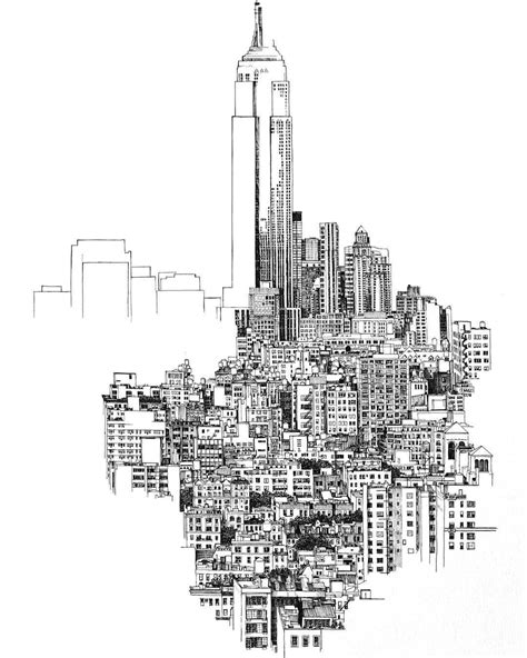 Pin By Adenaj Design On Illustration Cityscape Drawing