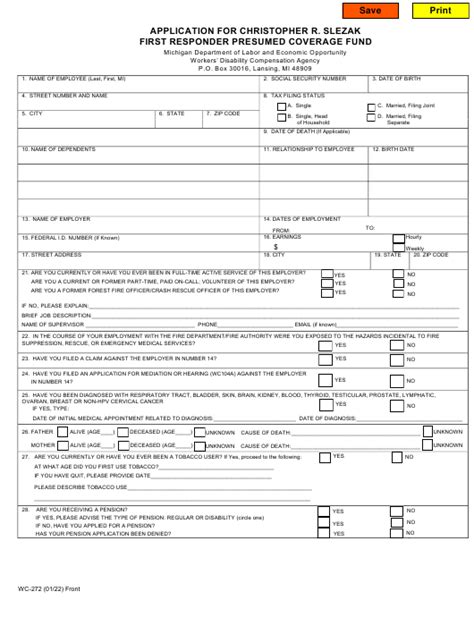 Form Wc 272 Download Fillable Pdf Or Fill Online Application For