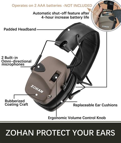 Buy Zohan Em054 Electronic Shooting Ear Protection Noise Reduction