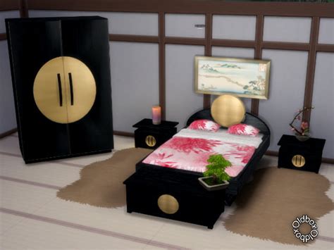 Japanese Bedroom Recolor By Oldbox At All 4 Sims Sims 4 Updates