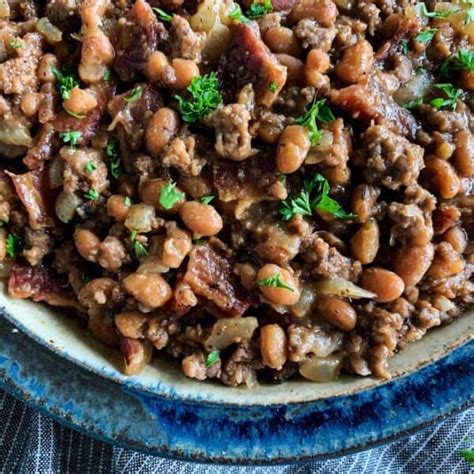 Make them the traditional way in the oven, or use our optional slow cooker method. Cowboy Beans | Baked Beans Recipe with Bacon and Ground Beef
