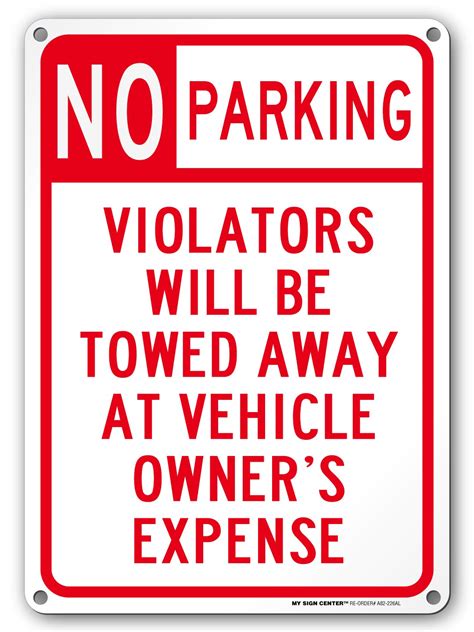 Buy Warning No Parking Sign Unauthorized Vehicles Will Be Towed Made