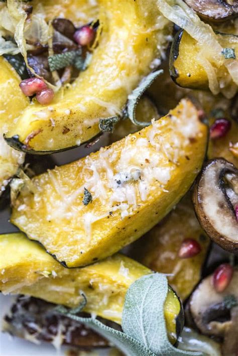 Brush with olive oil and sprinkle with salt and pepper. Cheesy Caramelized Onion Acorn Squash | The Almond Eater