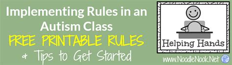 Implementing Rules In Autism Classrooms With 5 Free Visuals