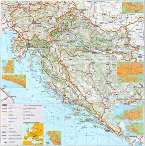 Mapy Chorwacji Szczegółowa Mapa Chorwacji W Języku Angielskim Mapa