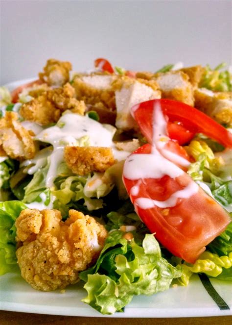 Toss all vegetables together, reserving the dill and scallions for topping. Fried Chicken Salad - A Kitchen Hoor's Adventures
