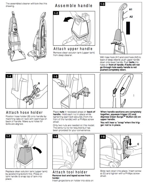 Hoover Steamvac Spinscrub Carpet Cleaner Instructions