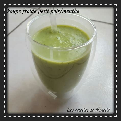 Soupe Froide Petits Pois Menthe Les Recettes Ww De Nanette