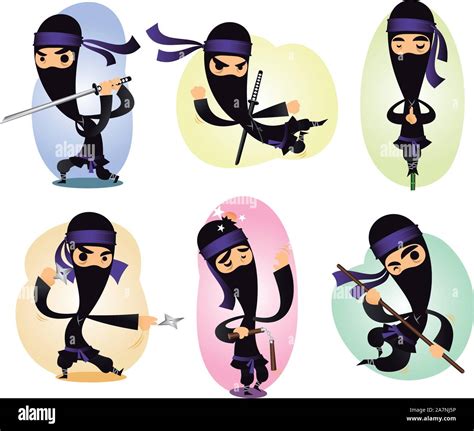 Cartoon Ninja Action Illustrations Stock Vector Image And Art Alamy