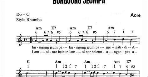 Lirik Dan Not Angka Lagu Bungong Jeumpa Beserta Artinya Seni Budayaku