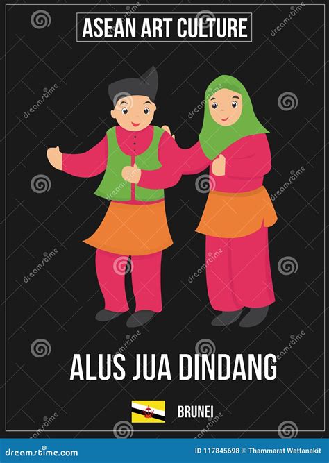 Vector Illustration Of National Art Culture Of Brunei Stock