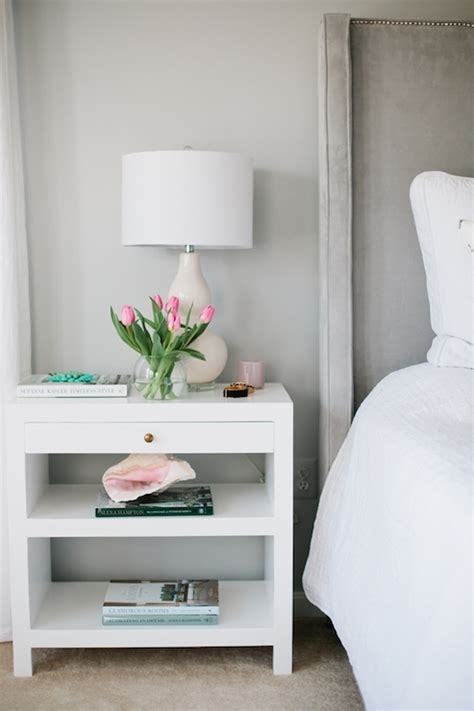 Choose from a variety of canvas art, framed art, photo frames and more in every style and find wall décor that aligns with your personality and design aesthetic. Gray Nightstand with Charcoal Gray Lamp - Transitional - Bedroom