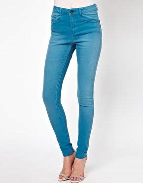 Asos Ridley Supersoft High Waisted Ultra Skinny Jeans In Washed Teal