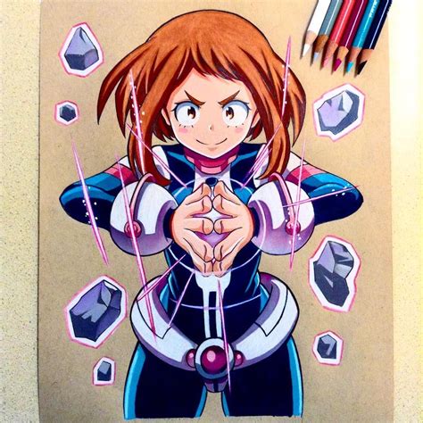 Finished Drawing Of Uraraka Ochako From Boku No Hero Academia Hope You