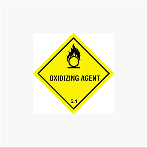 Self Adhesive 200x200mm Oxidizing Agent 5 1 Signs Safety Sign UK