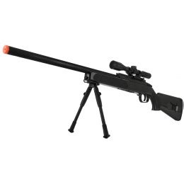 CYMA Airsoft MK Bolt Action Sniper Rifle W Scope BLACK Airsoft Megastore