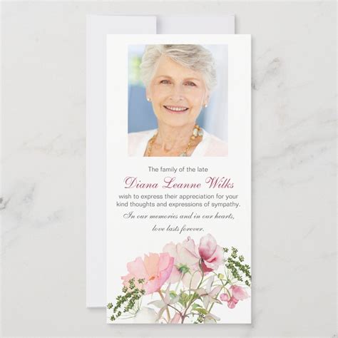 Funeral Thank You Cards Soft Florals Zazzle
