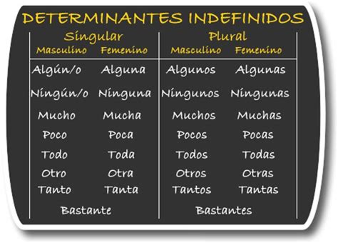 Cuantificadores Determinantes Indefinidos Gramática Español De