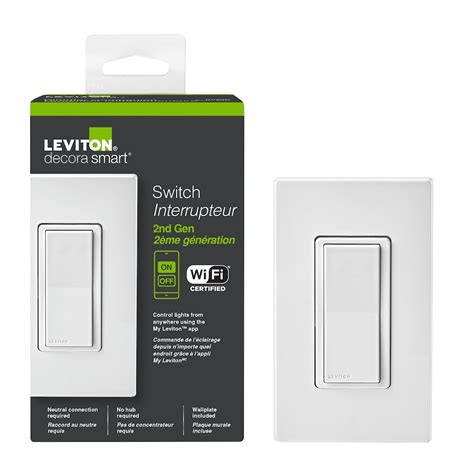 Leviton Decora Smart Wi Fi Switch 2nd Gen 120v 15a In White The Home
