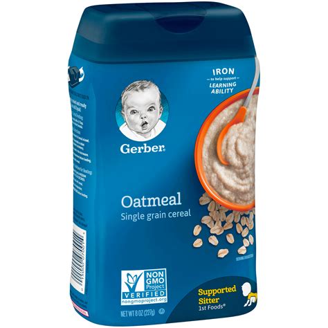 Gerber Single Grain Oatmeal Baby Cereal 8 Oz La Comprita