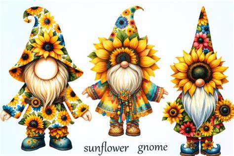 Sunflower Gnomes Png Sublimation Design Graphic By Md Shahjahan