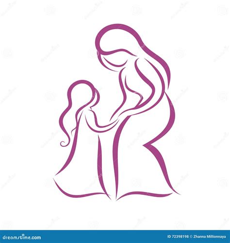 Símbolo De La Madre Y De La Hija Ilustración Del Vector Ilustración