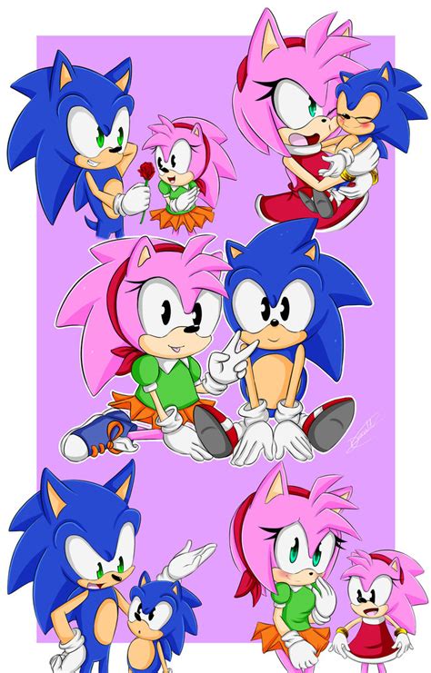 Classic Sonic And Classic Amy By Diana Itz On Deviantart