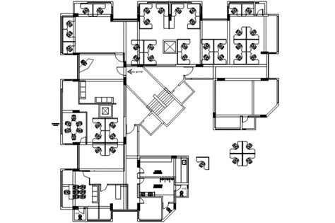 Floor Plan Of Office Building 2d View Cad Drawings Autocad Software
