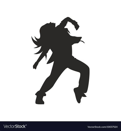 Hip Hop Dancer Silhouette Woman Contour Isolated On White Background Download A Free Preview Or