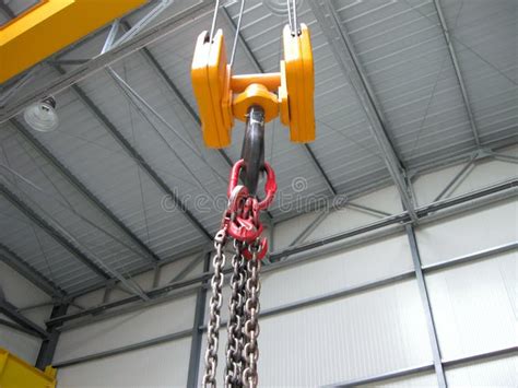 Crane Hook With Chain Stock Photo Image Of Construction 183850434