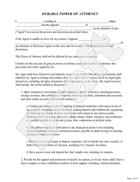 Free Idaho Power Of Attorney Template And Faqs Rocket Lawyer