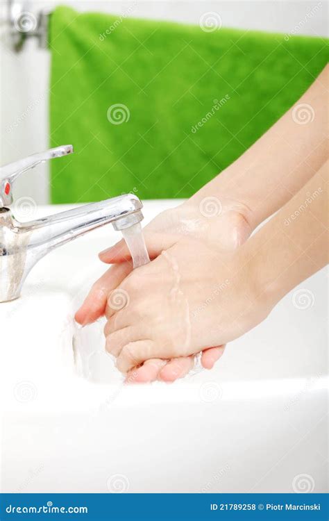 Young Woman Washing Hands Stock Photo Image Of Hygiene 21789258