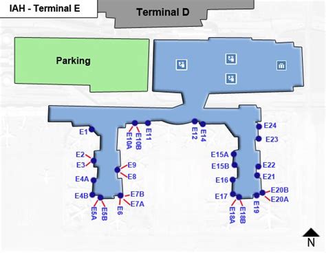 Houston Intercontinental Airport Iah Terminal E Map