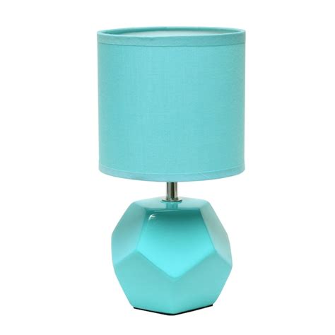 Simple Designs 1024 In Blue Table Lamp With Fabric Shade In The Table
