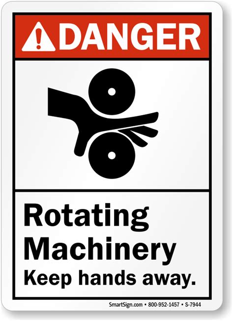 Rotating Machinery Keep Hands Away Ansi Danger Sign Sku S 7944