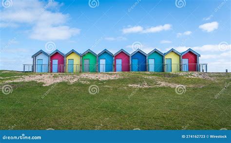 Colorful Beach Huts In Blyth England Stock Image Image Of Beach
