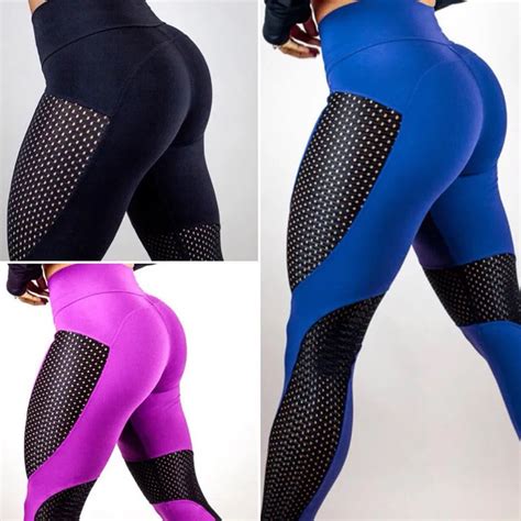 Womens Yoga Pants Plus Size Side Mesh Leggings Panel Black Patches High Waisted Quick Dry