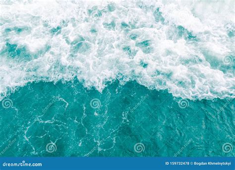 Turquoise Olive Green Ocean Wave During Summer Tide Abstract Sea