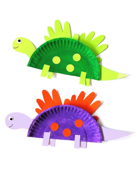 Paper Plate Handprint Dinosaur Craft Our Kid Things