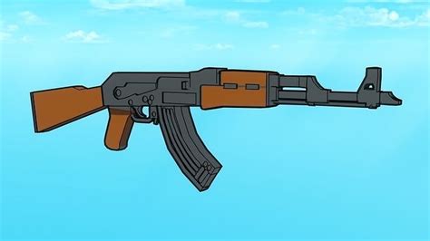 3d Model Ak 47 Anime Style Vr Ar Low Poly Cgtrader