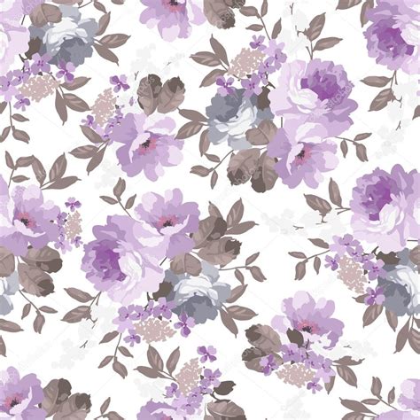 Pattern made of chamomiles, petals, leaves on pastel purple background. Vintage floral pattern with roses — Stock Vector ...