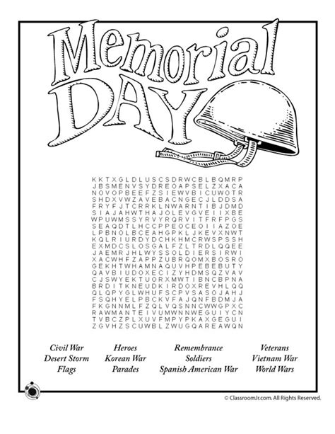 Memorial Day Word Search Etsy