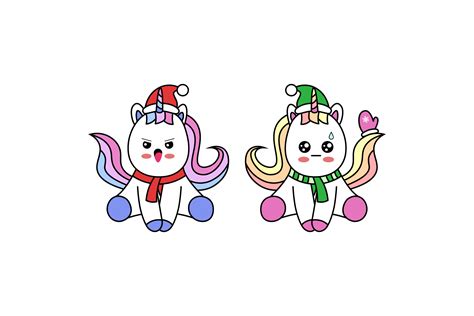 Christmas Unicorn Designs Vector Set Graphic By 1tokosepatu · Creative